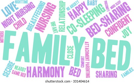 Family Bed word cloud on a white background.  