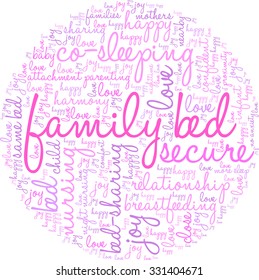 Family Bed word cloud on a white background.  