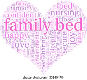 Family Bed word cloud on a white background.  