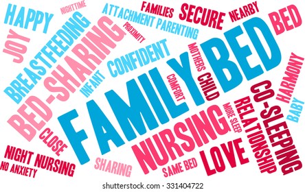 Family Bed word cloud on a white background.  