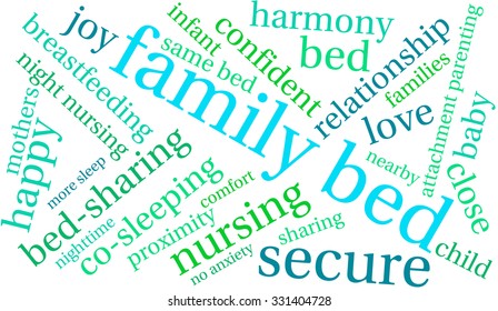 Family Bed word cloud on a white background.  