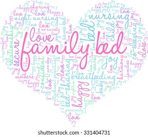 Family Bed word cloud on a white background.  