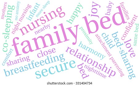 Family Bed word cloud on a white background.  