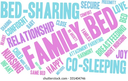 Family Bed word cloud on a white background.  