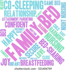Family Bed word cloud on a white background.  