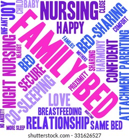 Family Bed word cloud on a white background.  