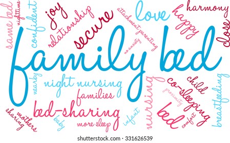 Family Bed word cloud on a white background.  