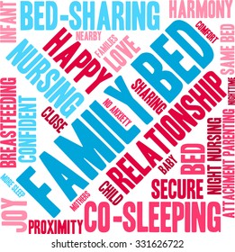 Family Bed word cloud on a white background.  