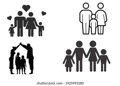 family big family small family illustrations