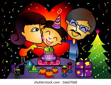 Family birthday during christmas