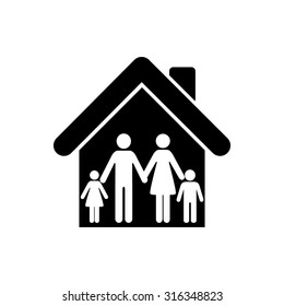 Family - black vector icon