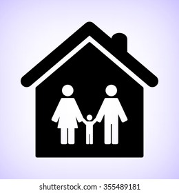 Family -  black vector icon