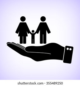Family -  black vector icon