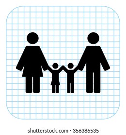 family - black  vector icon