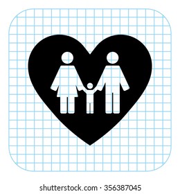 Family - black  vector icon