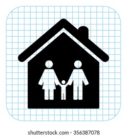 Family - black  vector icon