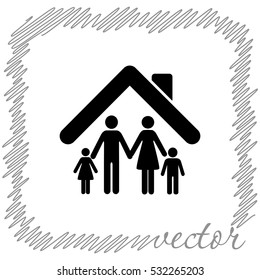 Family  black  vector icon