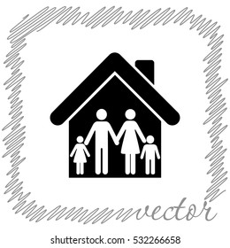 Family  black  vector icon