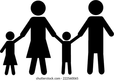 Family Black White Icon Stock Vector (Royalty Free) 222560065 ...