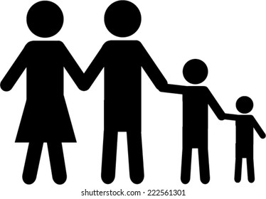 Family Black White Icon Stock Vector (Royalty Free) 222561259