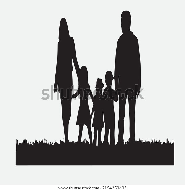 Family Black White Vector Stock Vector (Royalty Free) 2154259693 ...