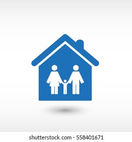 Family -  blue vector icon