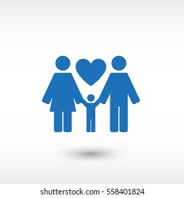 Family -  blue vector icon