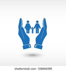 Family -  blue vector icon