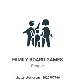 Family board games glyph icon vector on white background. Flat vector family board games icon symbol sign from modern people collection for mobile concept and web apps design.