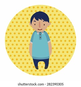 family boy character flat icon elements background,eps10