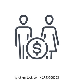 Family Budget line icon. Budget and Expense Planning vector outline sign.