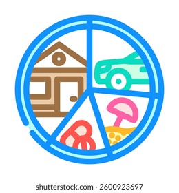 family budgeting budget planning color icon vector. family budgeting budget planning sign. isolated symbol illustration