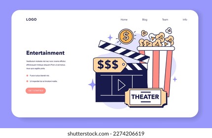 Family budgeting web banner or landing page. Personal currency balance management, keeping track on your expences on entertainment. Financial planning and well-being. Flat vector illustration