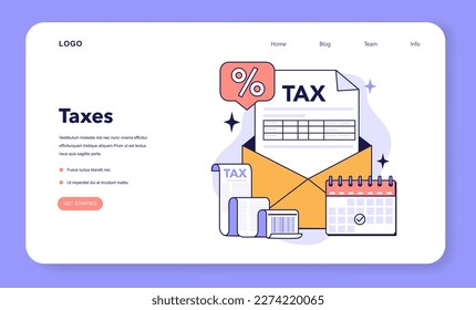 Family budgeting web banner or landing page. Personal currency balance management, keeping track on tax payments. Financial planning and well-being. Payments distribution. Flat vector illustration