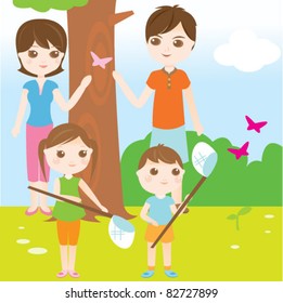 Family bug catching activity