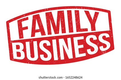 Family Business Sign Or Stamp On White Background, Vector Illustration