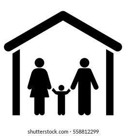 Family Cabin vector icon. Flat black symbol. Pictogram is isolated on a white background. Designed for web and software interfaces.