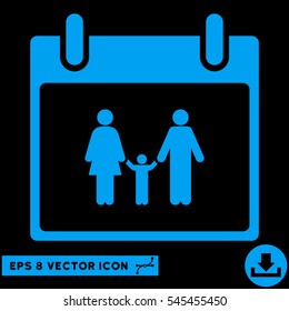 Family Calendar Day icon. Vector EPS illustration style is flat iconic symbol, blue color.