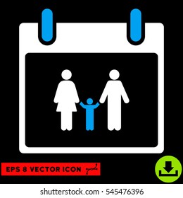 Family Calendar Day icon. Vector EPS illustration style is flat iconic bicolor symbol, blue and white colors.