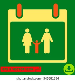 Family Calendar Day icon. Vector EPS illustration style is flat iconic bicolor symbol, orange and yellow colors.