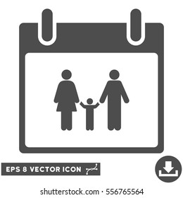 Family Calendar Day icon. Vector EPS illustration style is flat iconic symbol, gray color.