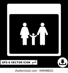 Family Calendar Page icon. Vector EPS illustration style is flat iconic symbol, white color.
