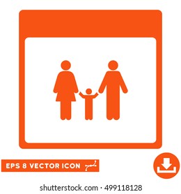 Family Calendar Page icon. Vector EPS illustration style is flat iconic symbol, orange color.