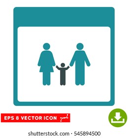 Family Calendar Page icon. Vector EPS illustration style is flat iconic bicolor symbol, soft blue colors.