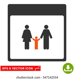 Family Calendar Page icon. Vector EPS illustration style is flat iconic bicolor symbol, orange and gray colors.