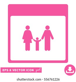Family Calendar Page icon. Vector EPS illustration style is flat iconic symbol, pink color.