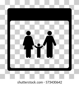 Family Calendar Page icon. Vector illustration style is flat iconic symbol, black color, transparent background. Designed for web and software interfaces.