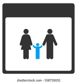 Family Calendar Page vector toolbar icon. Style is bicolor flat icon symbol, blue and gray colors, white background.