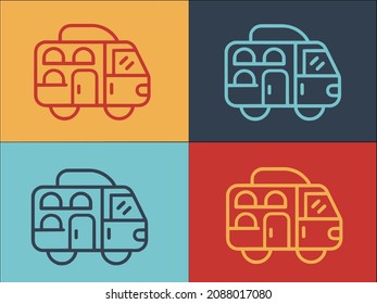 Family Camp Auto Logo Template, Simple Flat Icon of auto,family,trip
