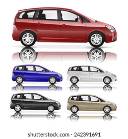 Family Car 3D Vector